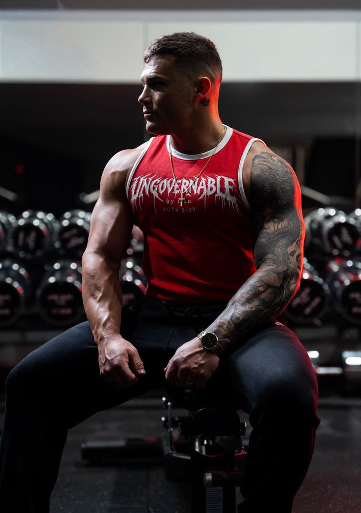 Ungovernable ACTS 5:29 red/white singlet